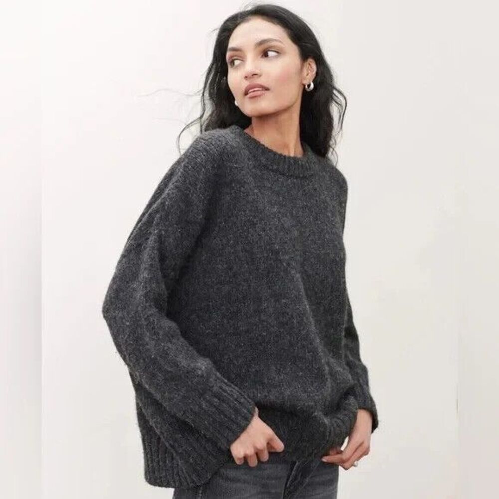 Jenni Kayne Alpaca Cocoon Crewneck Sweater Charcoal Women's Size Large